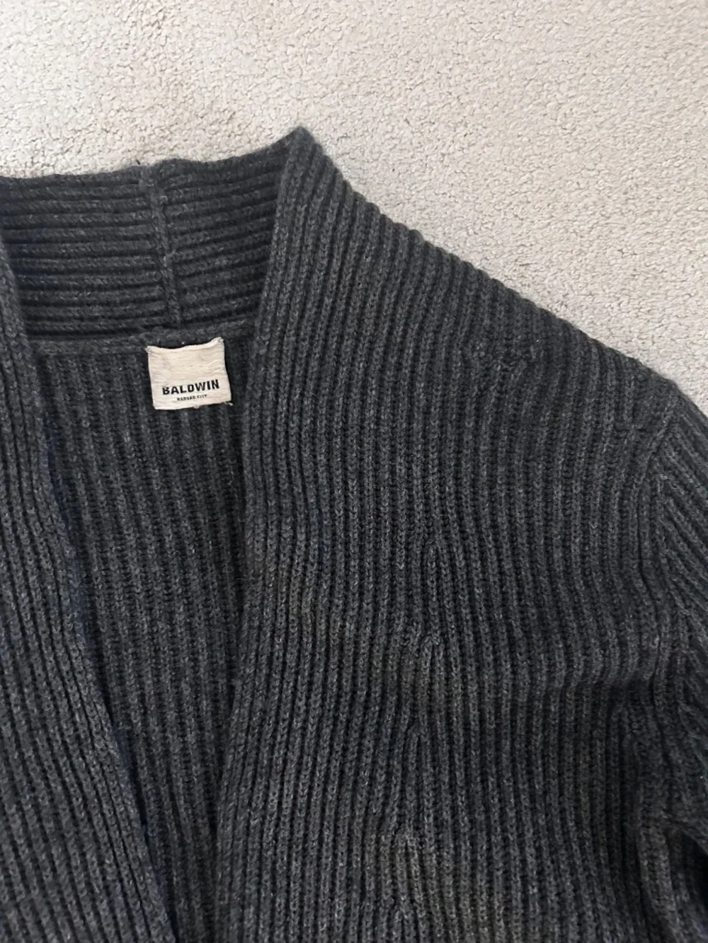 Baldwin XS cashmere/wool cardigan shaker stitch